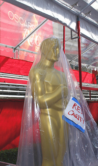 Oscar Oscar wrapped in plastic