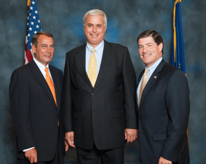 Thomas Siedenbuehl (center), Chairman of the German-American Coalition, meeting Speaker of the House John A. Boehner (l.), a German-American from Ohio, and Congressman Jim Gerlach (r.) from Pennsylvania. Photo: Courtesy GAC