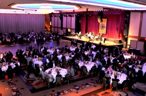 The elegant ballroom of the Steuben Parade Gala Ball at the Hilton Hotel in NYC. Photo: Robert Radske