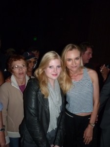 Actress Diane Krueger meeting German World reader Malena Fuchs at screening in L.A. Photo: GW